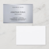 銀エレガントシンプルモダンテンプレートプロフェッショナル 名刺 (正面/裏面)