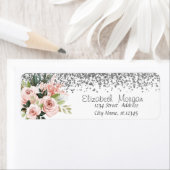 銀エレガントスタイリッシュダイヤモンド花 ラベル (インサイチュ)