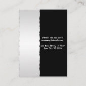 銀エレガントスタイリッシュ金バッジ垂直 名刺 (裏面)