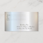 銀エレガントスタイリッシュ、幾何学模様、ストライプ記号 割引カード (裏面)