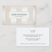 銀エレガントストライプのとベージュプロフェッショナル 名刺 (正面/裏面)