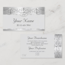 銀エレガントダイヤ華美ズモノグラム 名刺