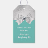 銀エレガントティール（緑がかった色）の結婚恩恵 ギフトタグ (正面)