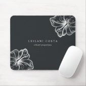 銀エレガントハイビスカス花 マウスパッド (マウス)