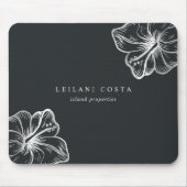 銀エレガントハイビスカス花 マウスパッド (正面)