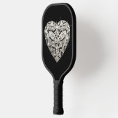 銀エレガントハート ピックルボールラケット (左)