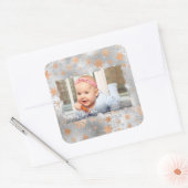 銀エレガントバラ金ゴールドの雪のカスタム結晶の写真 スクエアシール (封筒)