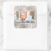 銀エレガントバラ金ゴールドの雪のカスタム結晶の写真 スクエアシール (バッグ)