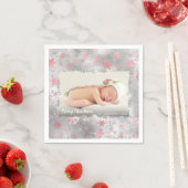 銀エレガントバラ金ゴールドの雪のカスタム結晶の写真 スタンダードカクテルナプキン (インサイチュ)