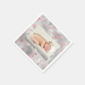 銀エレガントバラ金ゴールドの雪のカスタム結晶の写真 スタンダードカクテルナプキン (角)