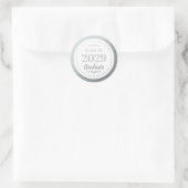 銀エレガントパーソナライズされた箔フェイク研究科 ラウンドシール (バッグ)