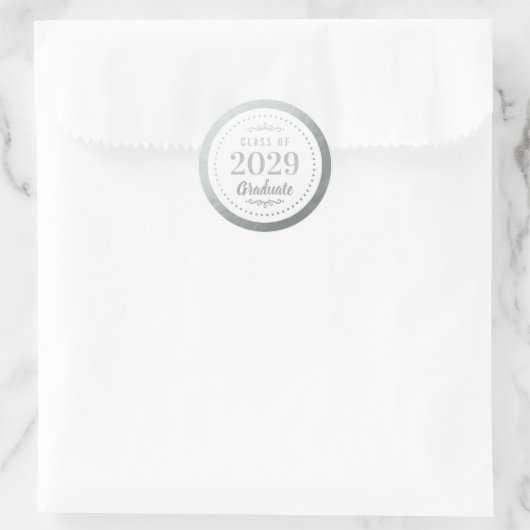 銀エレガントパーソナライズされた箔フェイク研究科 ラウンドシール (バッグ)