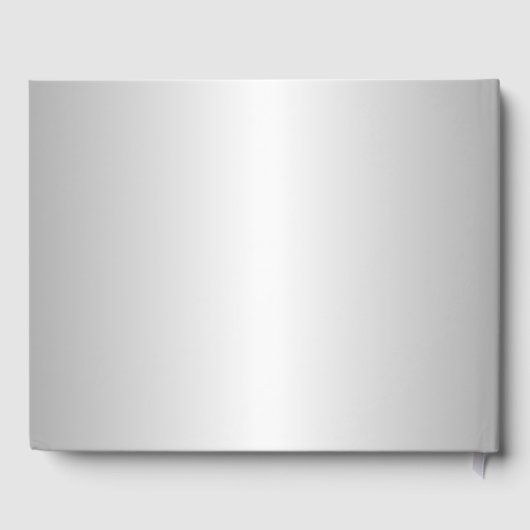 銀エレガントピンクのローズ金ゴールドモノグラ結婚ム ゲストブック (裏面)