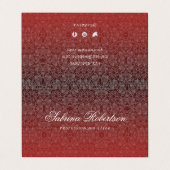 銀エレガントフェイクとブルゴーニュ赤装飾品 名刺 (外部フラット)