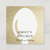 銀エレガントフェイクスプミニマルーン料理用ケータリング スクエア名刺 (正面)