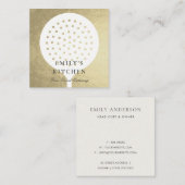 銀エレガントフェイクミニマルスキマーケータリング スクエア名刺 (正面/裏面)