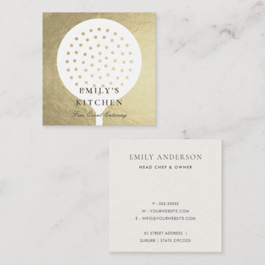 銀エレガントフェイクミニマルスキマーケータリング スクエア名刺 (正面/裏面)