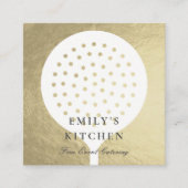 銀エレガントフェイクミニマルスキマーケータリング スクエア名刺 (正面)