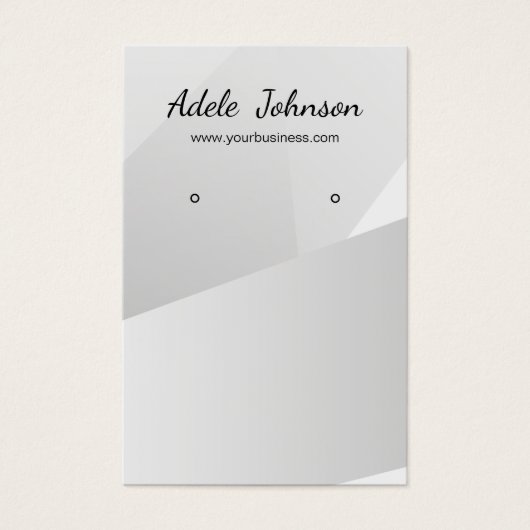 銀エレガントフェイク幾何イヤリングカード (正面)