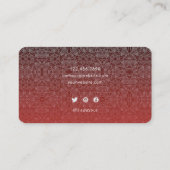 銀エレガントフェイク装飾模様スクリプト 名刺 (裏面)