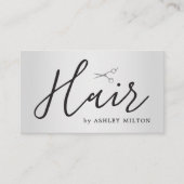 銀エレガントフェイク鋏美容師 名刺 (正面)