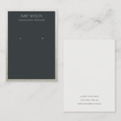 銀エレガントフェイク黒イアリング縁ど表示装置 名刺 (正面/裏面)