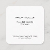 銀エレガントフェイク黒髪ピンヘアスタイリスト スクエア名刺 (裏面)