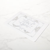 銀エレガントフラットサンキューカード – ホイ実在ル 箔招待状 (回転した状態)