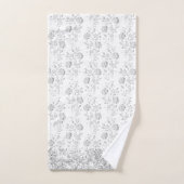 銀エレガントフローラキラキラ釉風呂タオルセット バスタオルセット (ハンドタオル)