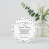 銀エレガントフローラリースブライダルシャワー招待状 招待状 (スタンド正面)