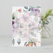 銀エレガントフローラ透結婚透 箔招待状 (立ち正面)