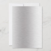 銀エレガントブライダルシャワー金属グラム結婚ズ 招待状 (裏面)