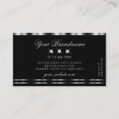 銀エレガントブラックきらめくダイヤスタイリッシュ 名刺 (裏面)