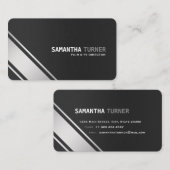 銀エレガントブラックプロフェッショナルカスタム 名刺 (正面/裏面)