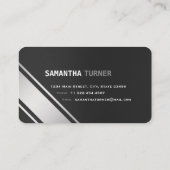銀エレガントブラックプロフェッショナルカスタム 名刺 (裏面)
