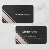 銀エレガントブラックプロフェッショナルカスタム 名刺 (正面/裏面)