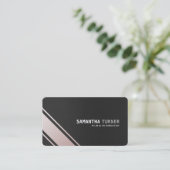銀エレガントブラックプロフェッショナルカスタム 名刺 (スタンド正面)