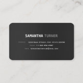 銀エレガントブラックプロフェッショナルカスタム 名刺 (裏面)