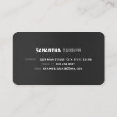 銀エレガントブラックプロフェッショナルカスタム 名刺 (裏面)