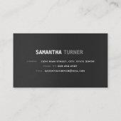 銀エレガントブラックプロフェッショナルモノグラカスタムム 名刺 (裏面)