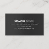 銀エレガントブラックプロフェッショナルモノグラカスタムム 名刺 (裏面)