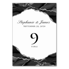 銀エレガントブラック・アゲ結婚ート テーブルナンバー