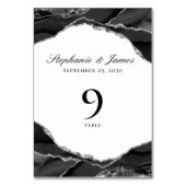 銀エレガントブラック・アゲ結婚ート テーブルナンバー (裏面)