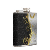 銀エレガントブラック・ダマスク フラスク (右)