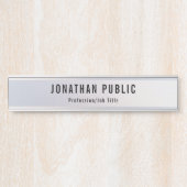 銀エレガントプロフェッショナルモダンテンプレートロング サインプレート (正面)