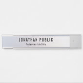 銀エレガントプロフェッショナルモダンテンプレートロング サインプレート (正面)