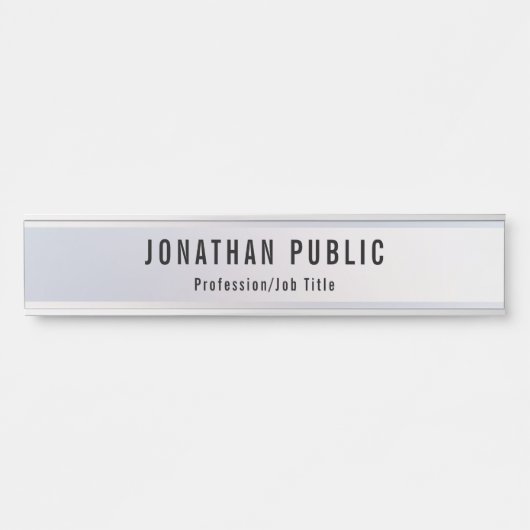 銀エレガントプロフェッショナルモダンテンプレートロング サインプレート (正面)
