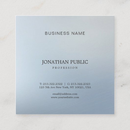 銀エレガントプロフェッショナルモダン弁護士弁護士 スクエア名刺 (裏面)