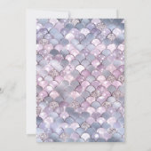 銀エレガントマーメイドはかりで測フレーム誕生日 招待状 (裏面)