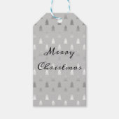 銀エレガントモダンのクリスマスツリー ギフトタグ (正面)